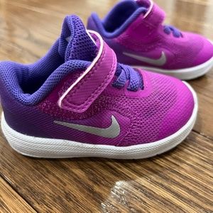Pink and Purple Baby Girls Nike Shoes Size 3C